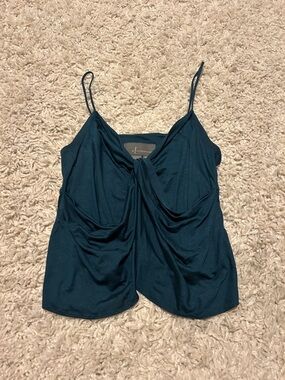 Anthropologie Teal Draped Spaghetti-Strap Cami